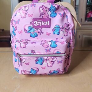 Disney Stitch & Angel butterfly pink mini backpack